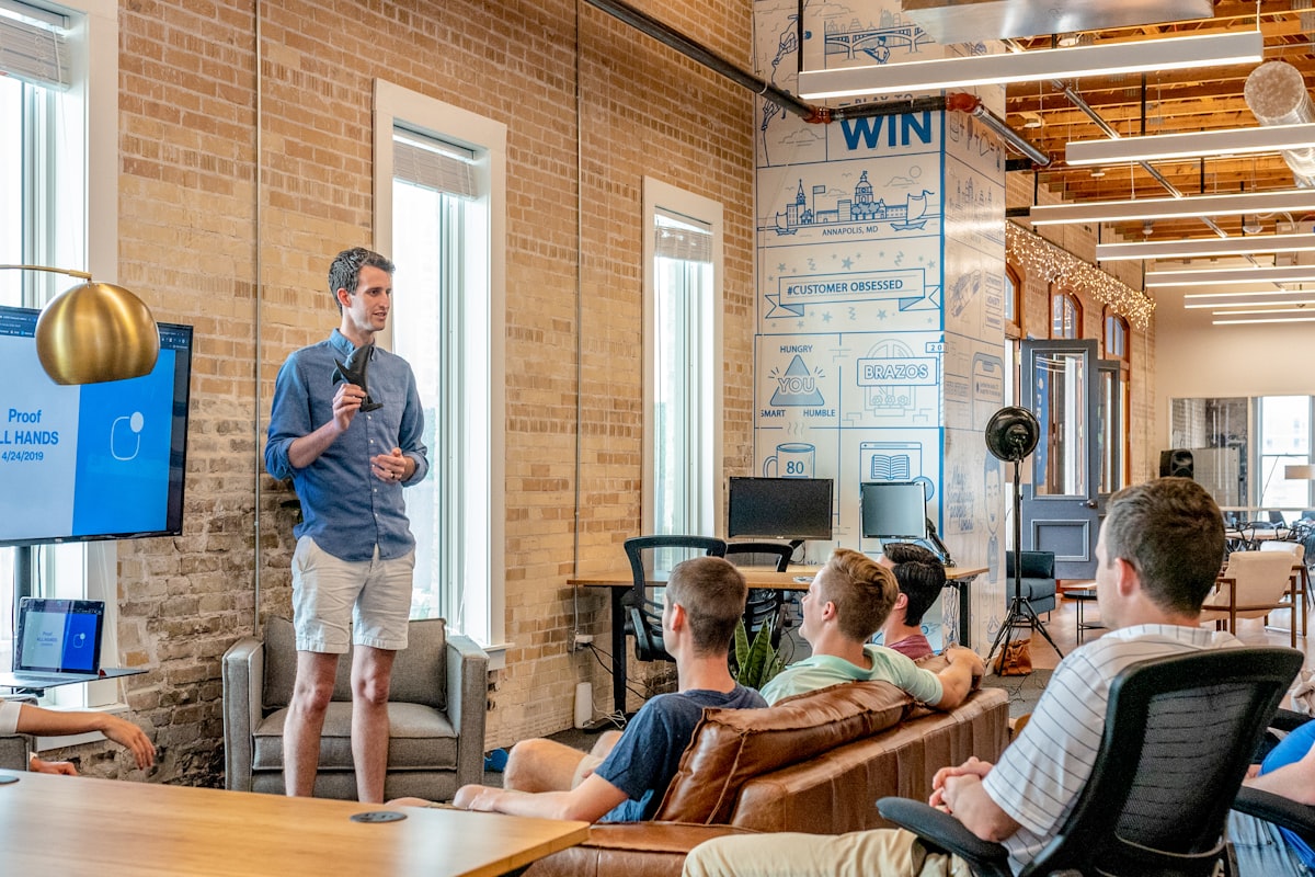 Small business storefront in a rural town with a clear sky above